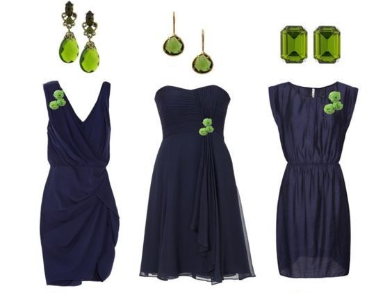 Green Jewelry with blue dress
